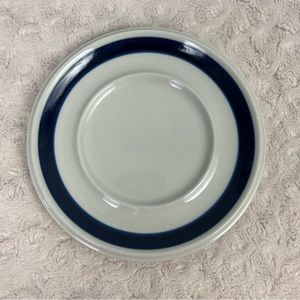 Arabia Finland Anemone Blue Rim Edge Saucer Plate 6.5"